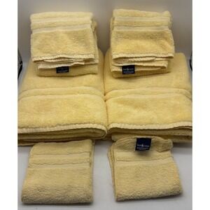 VTG Ralph Lauren Blue Label YELLOW towel set Bath x2, Hand x2 Wash Cloth x2